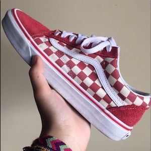 Red checkered vans